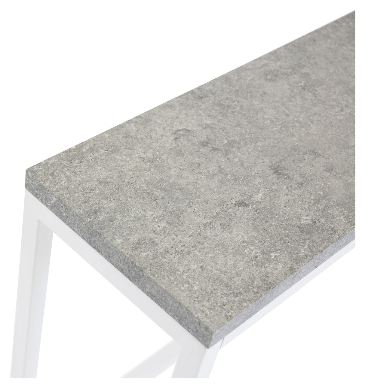 Rise Side Table - Concrete Look/White Metal Ben, 110x30