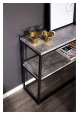 Rise Side Table Double - Betong Look/Black Metal Ben, 110x30