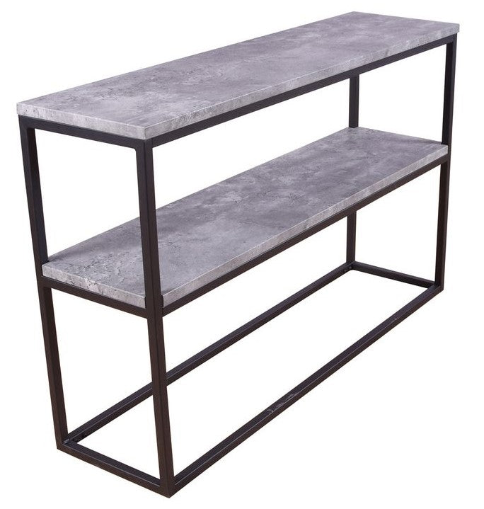 Rise Side Table Double - Betong Look/Black Metal Ben, 110x30