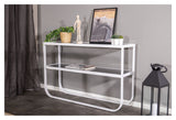 ROCKER SIDA TABLE - Smoke Grey Glass Top/White, 110x30