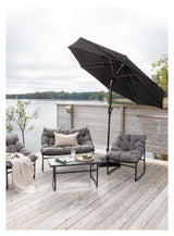 Sabal Parasol w. LED Light-svart