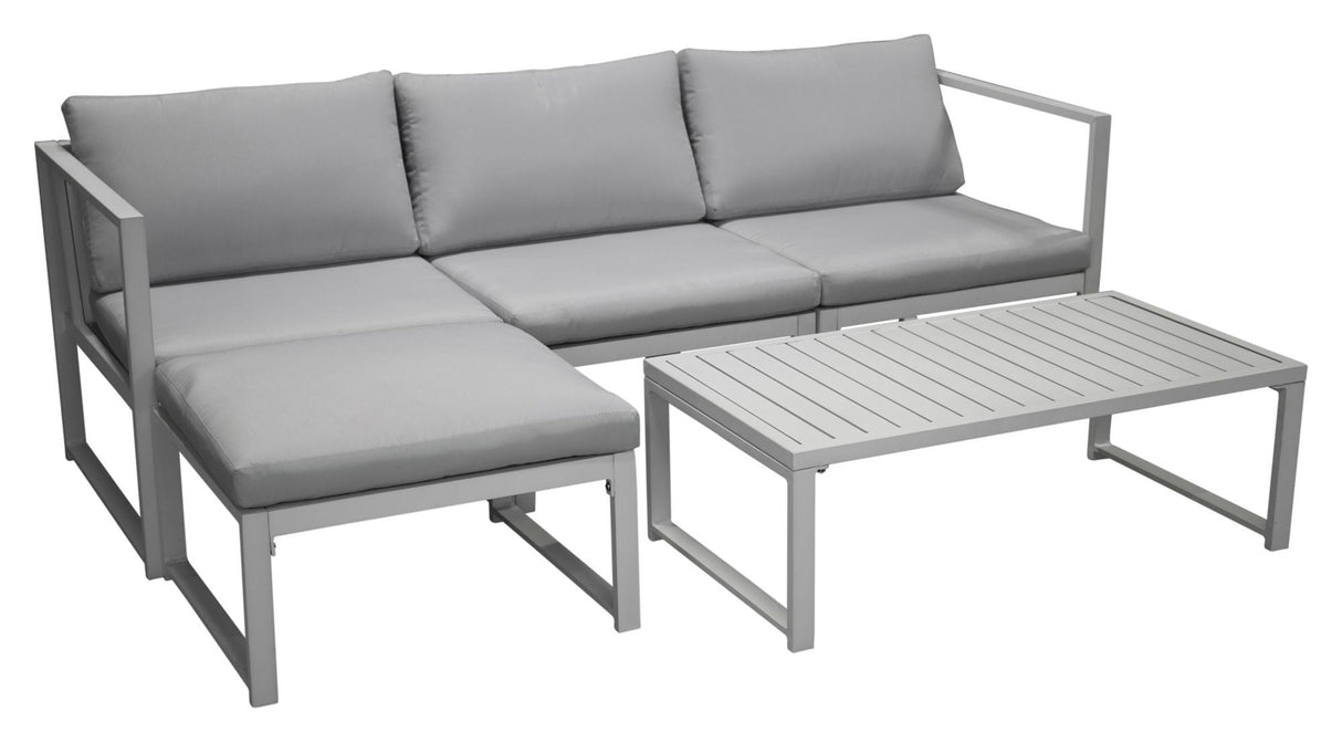 Salvador Lounge Set White Alu/Grey Cushion