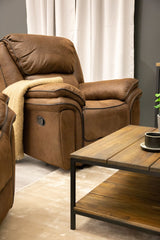 Saranda Recliner - Mocha Leather Look