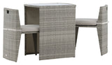 Savanna Café Set - Grey Wicker