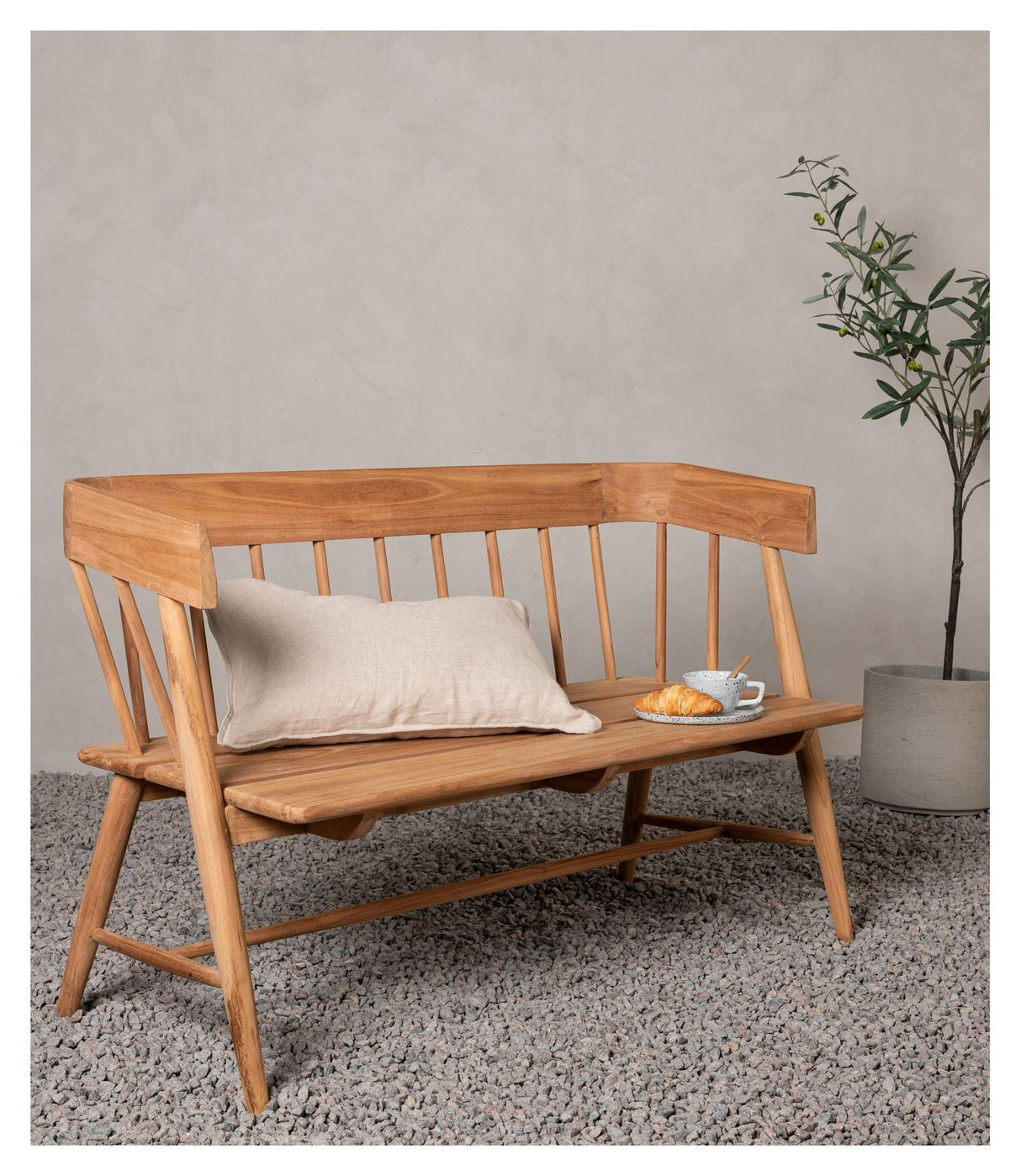 Delad 2-sits soffa, teak