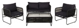 Utah Lounge Set, Black w. svarta kuddar