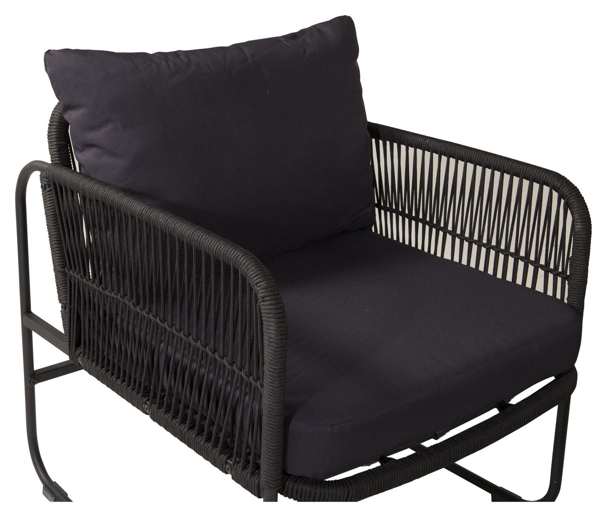 Utah Lounge Set, Black w. svarta kuddar