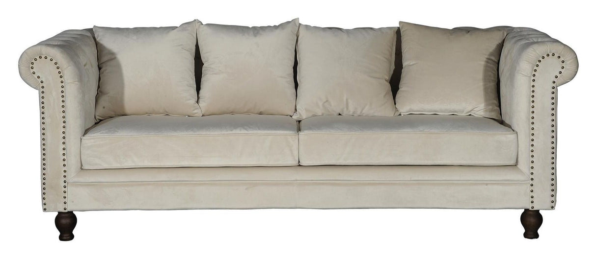 Velvet 3-Pers. Soffa, beige velor