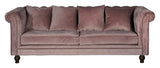 Velvet 3-Pers. Soffa, rosa sammet