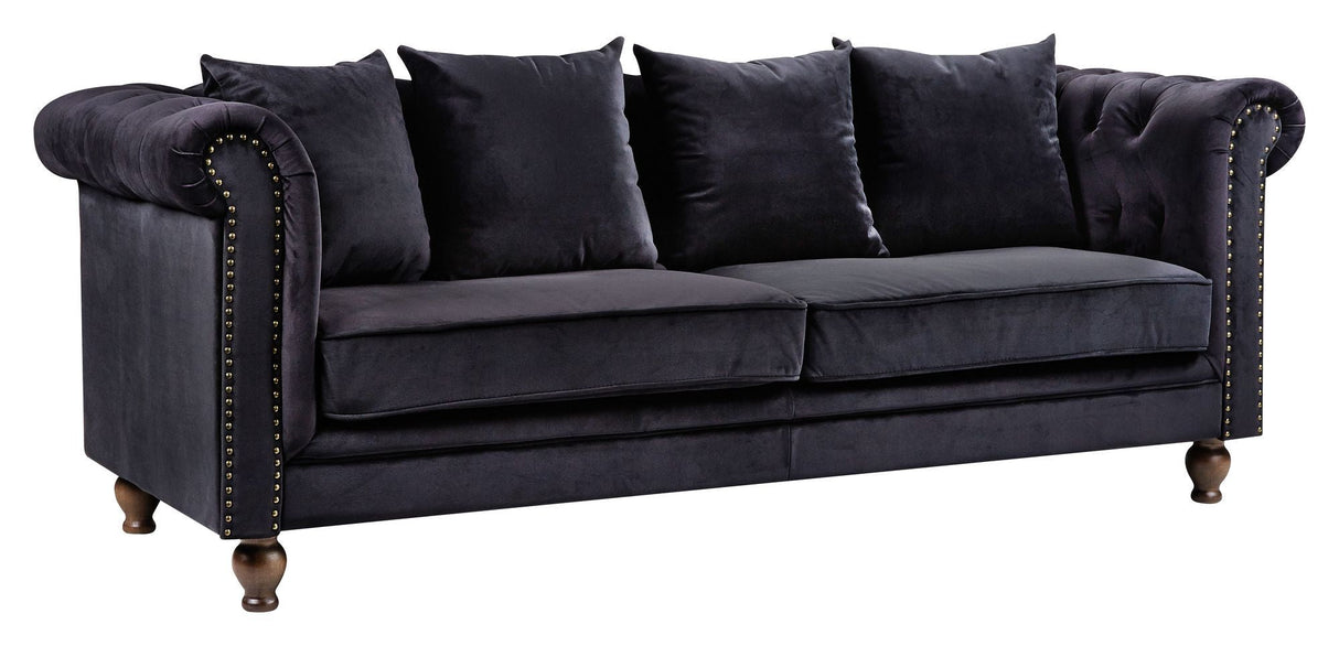 Velvet 3-Pers. Soffa, svart sammet