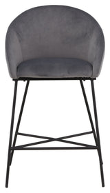 Velvet Barstool - Dark Grey Velvet