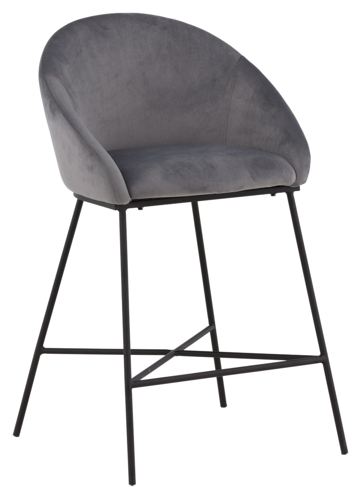 Velvet Barstool - Dark Grey Velvet