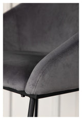 Velvet Barstool - Dark Grey Velvet