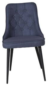 Velvet Deluxe Dining Chair, Blue, Black Metal ben