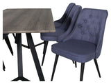 Velvet Deluxe Dining Chair, Blue, Black Metal ben