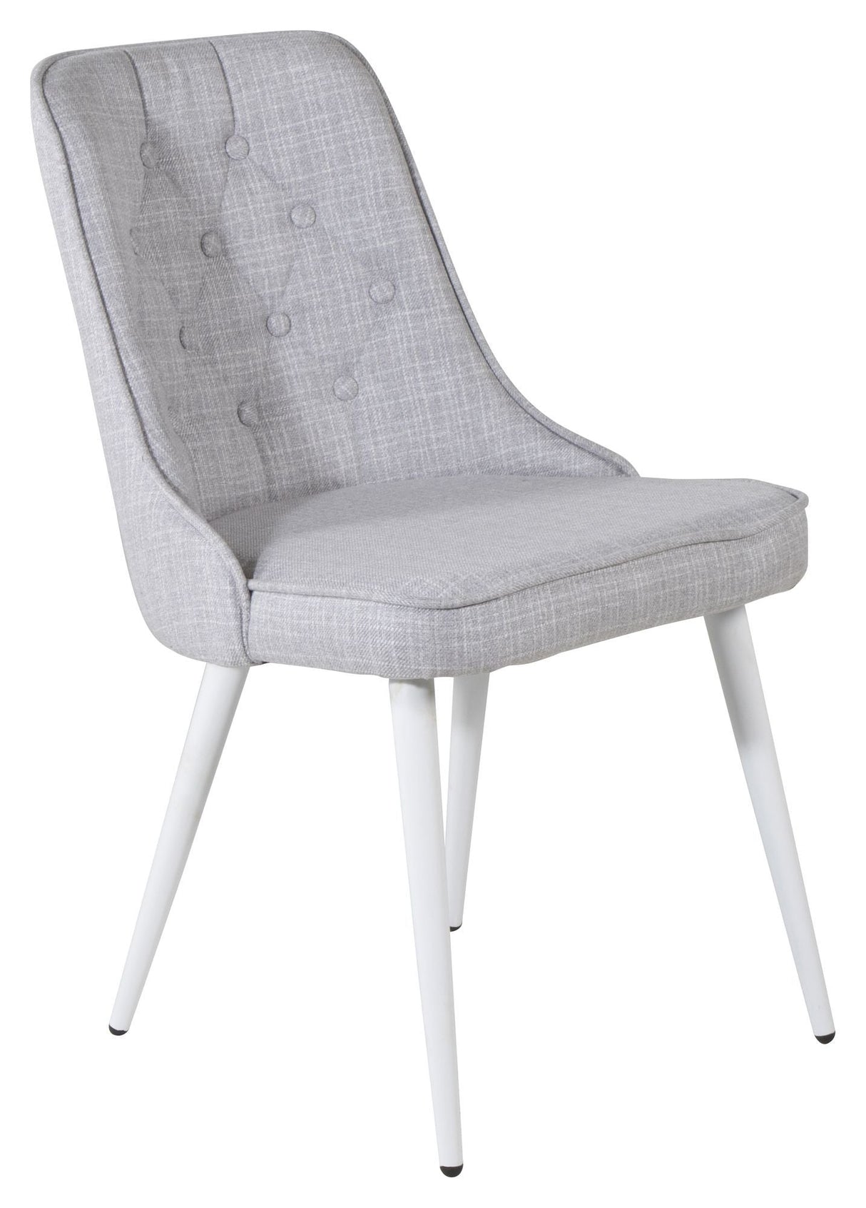 Velvet Deluxe Dining Chair, Gray, White Metal Ben