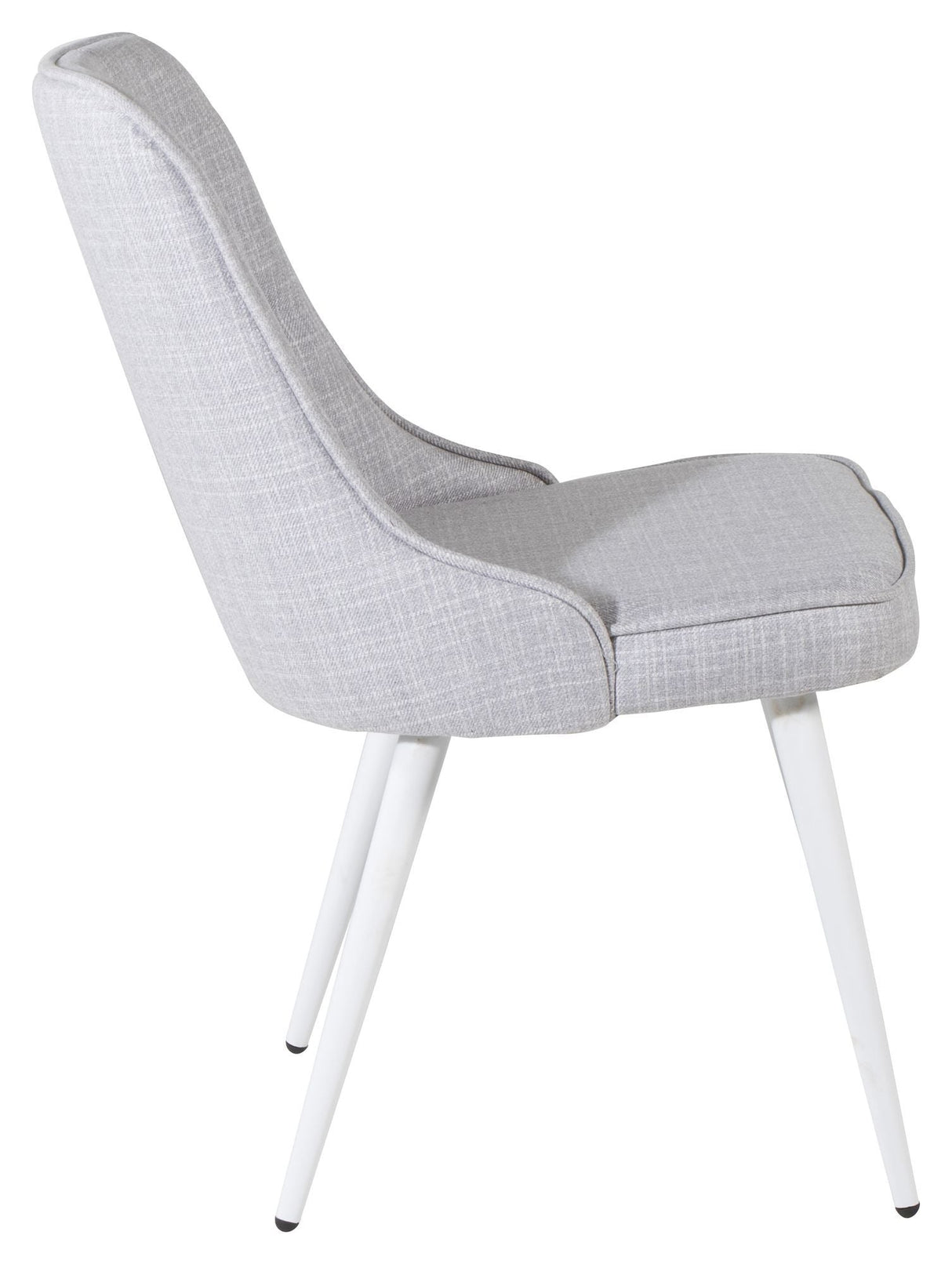 Velvet Deluxe Dining Chair, Gray, White Metal Ben