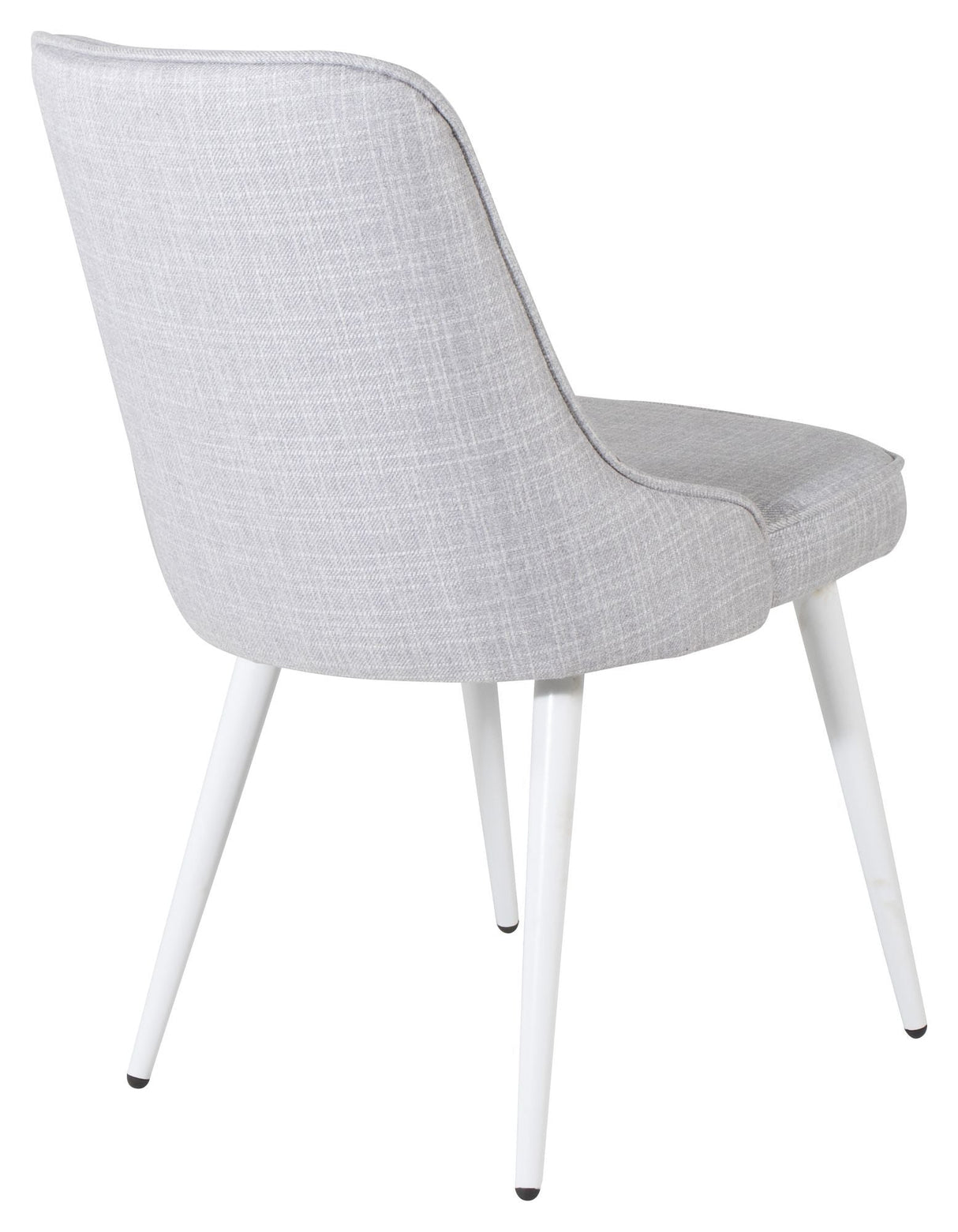 Velvet Deluxe Dining Chair, Gray, White Metal Ben