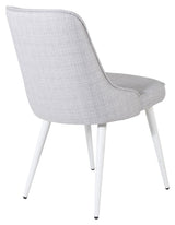 Velvet Deluxe Dining Chair, Gray, White Metal Ben