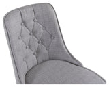 Velvet Deluxe Dining Chair, Gray, White Metal Ben