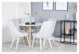 Velvet Deluxe Dining Chair, Gray, White Metal Ben