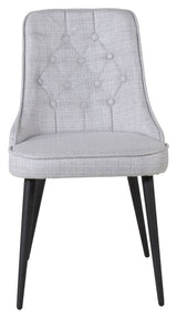 Velvet Deluxe Dining Chair, Grey, Black Metal Ben