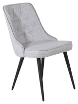 Velvet Deluxe Dining Chair, Grey, Black Metal Ben