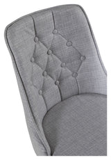 Velvet Deluxe Dining Chair, Grey, Black Metal Ben