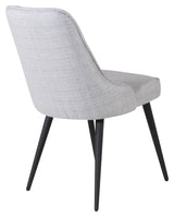 Velvet Deluxe Dining Chair, Grey, Black Metal Ben