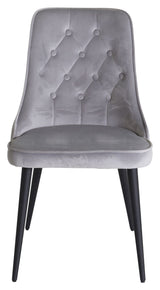 Velvet Deluxe Dining Chair, Grey Velvet