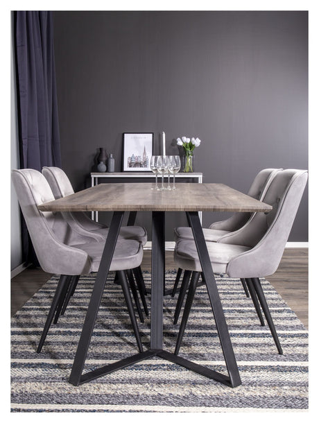 Velvet Deluxe Dining Chair, Grey Velvet