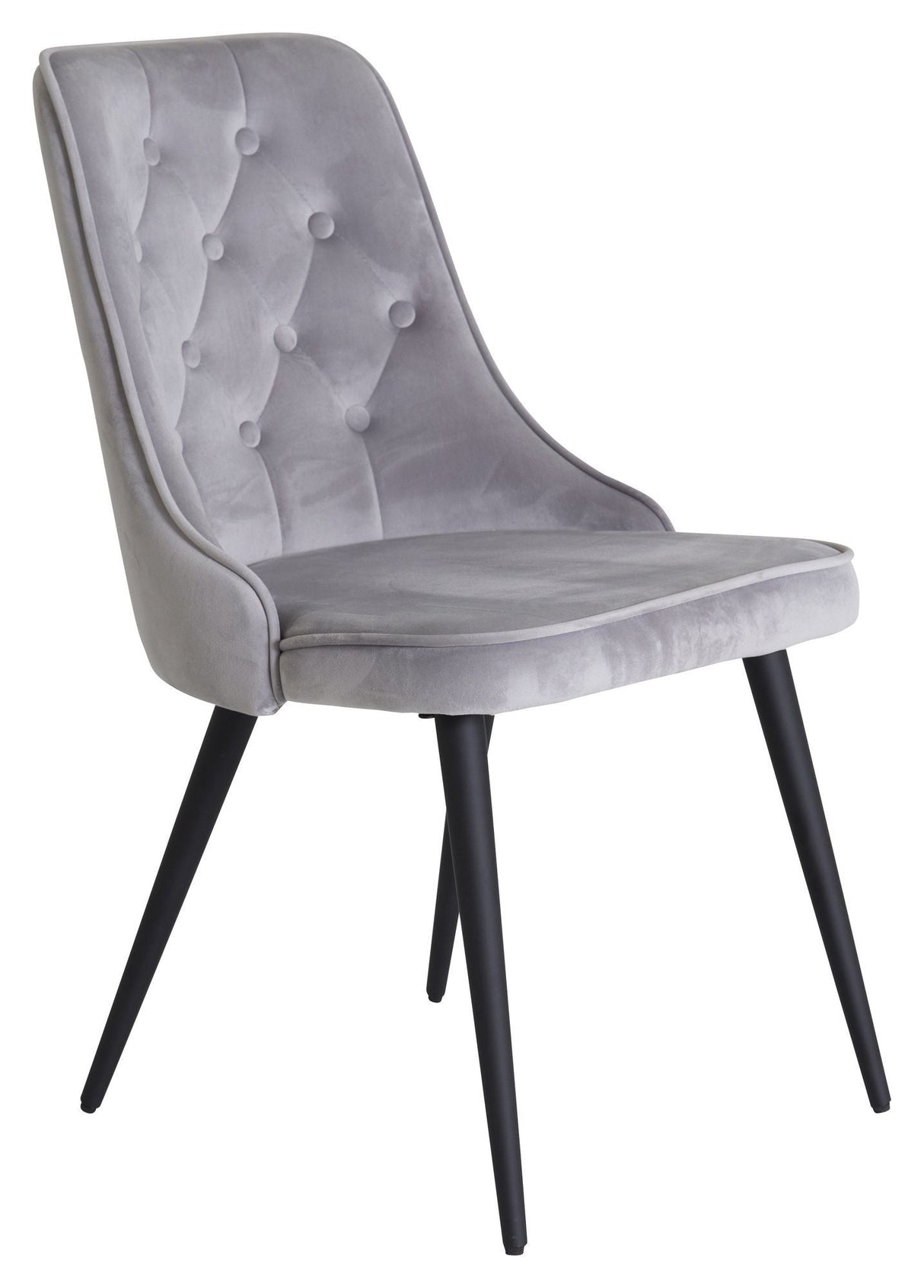 Velvet Deluxe Dining Chair, Grey Velvet