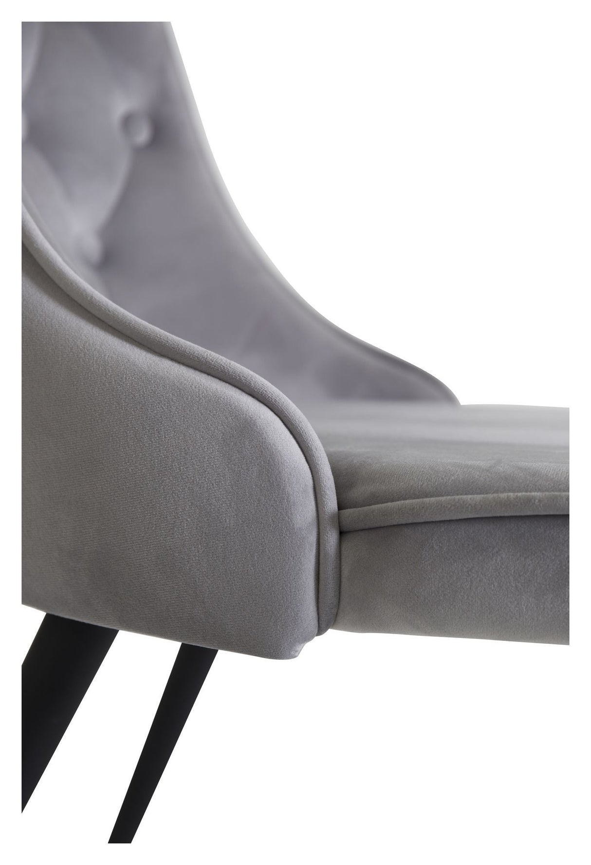 Velvet Deluxe Dining Chair, Grey Velvet