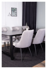 Velvet Deluxe Dining Chair, Grey Velvet