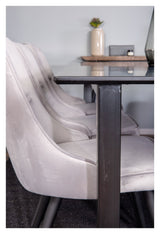 Velvet Deluxe Dining Chair, Grey Velvet