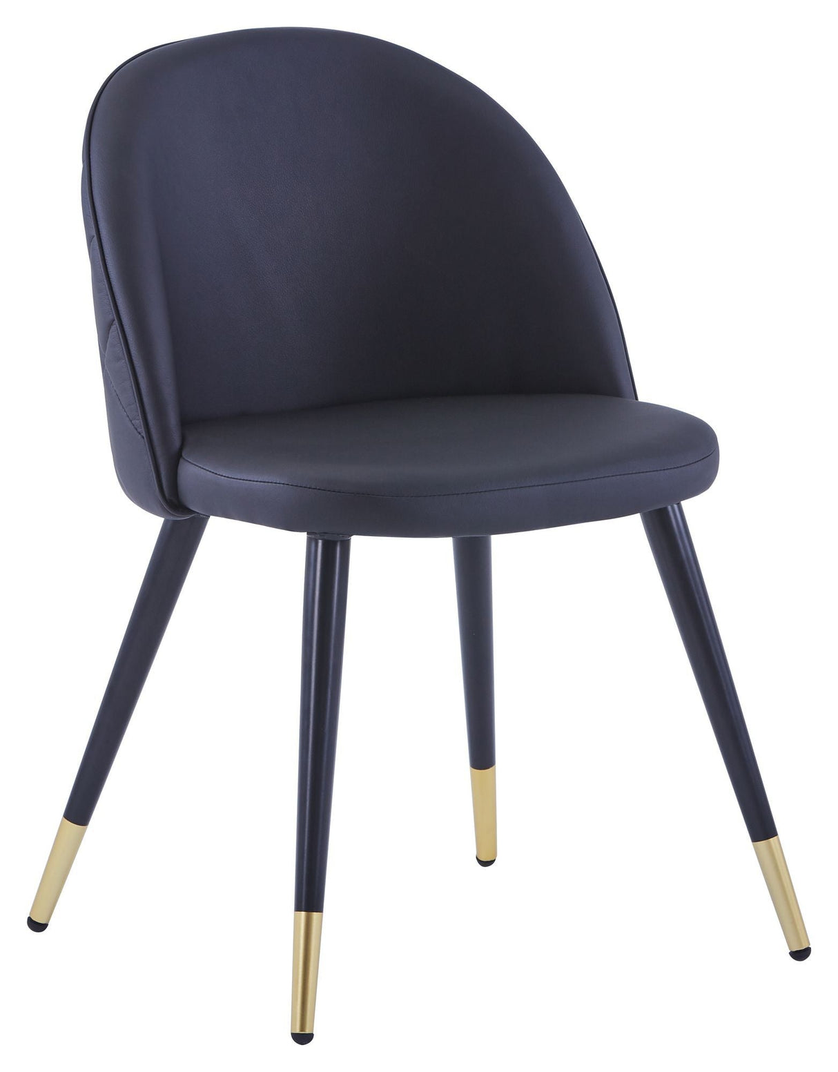 Velvet Dining Chair, Black Leatherette