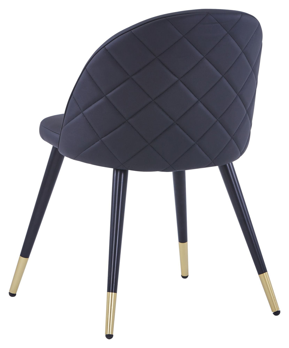 Velvet Dining Chair, Black Leatherette