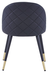 Velvet Dining Chair, Black Leatherette