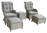 Vikelund Wicker Chairs Set, Gray w. Gråsky