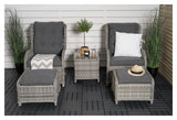 Vikelund Wicker Chairs Set, Gray w. Gråsky