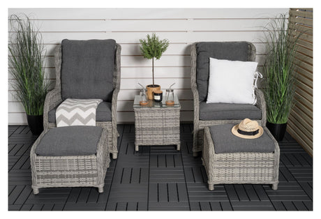 Vikelund Wicker Chairs Set, Gray w. Gråsky