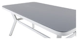 Virya Garden Table, White Alu w. Grått glas, 160x90