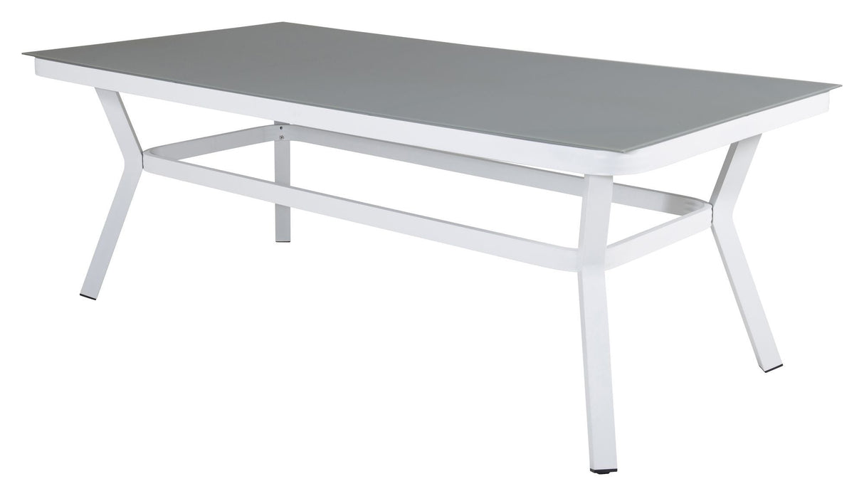 Virya Garden Table, White w. gråglas