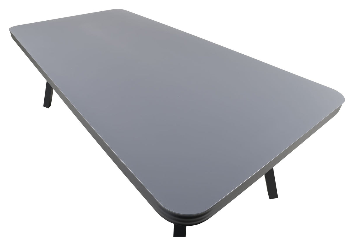 Virya Garden Table, Black Alu w. Grey Glass, 200x100