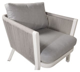 Virya Lounge Set, White w. grå kuddar