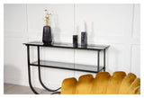 WAVY SIDA TABLE - Black Glass Top, 117x33.5