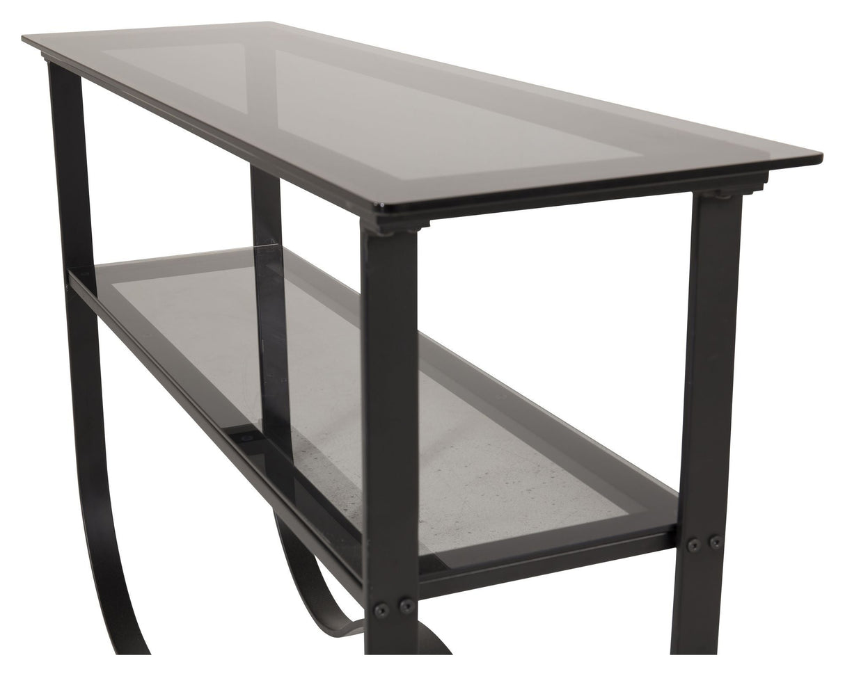 WAVY SIDA TABLE - Black Glass Top, 117x33.5