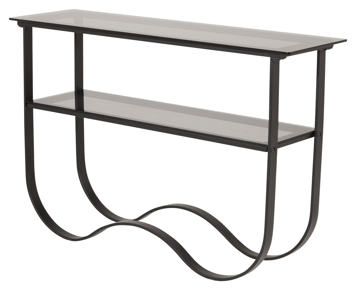 WAVY SIDA TABLE - Black Glass Top, 117x33.5