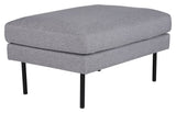 Zoom Ottoman, Steel Grey Velvet