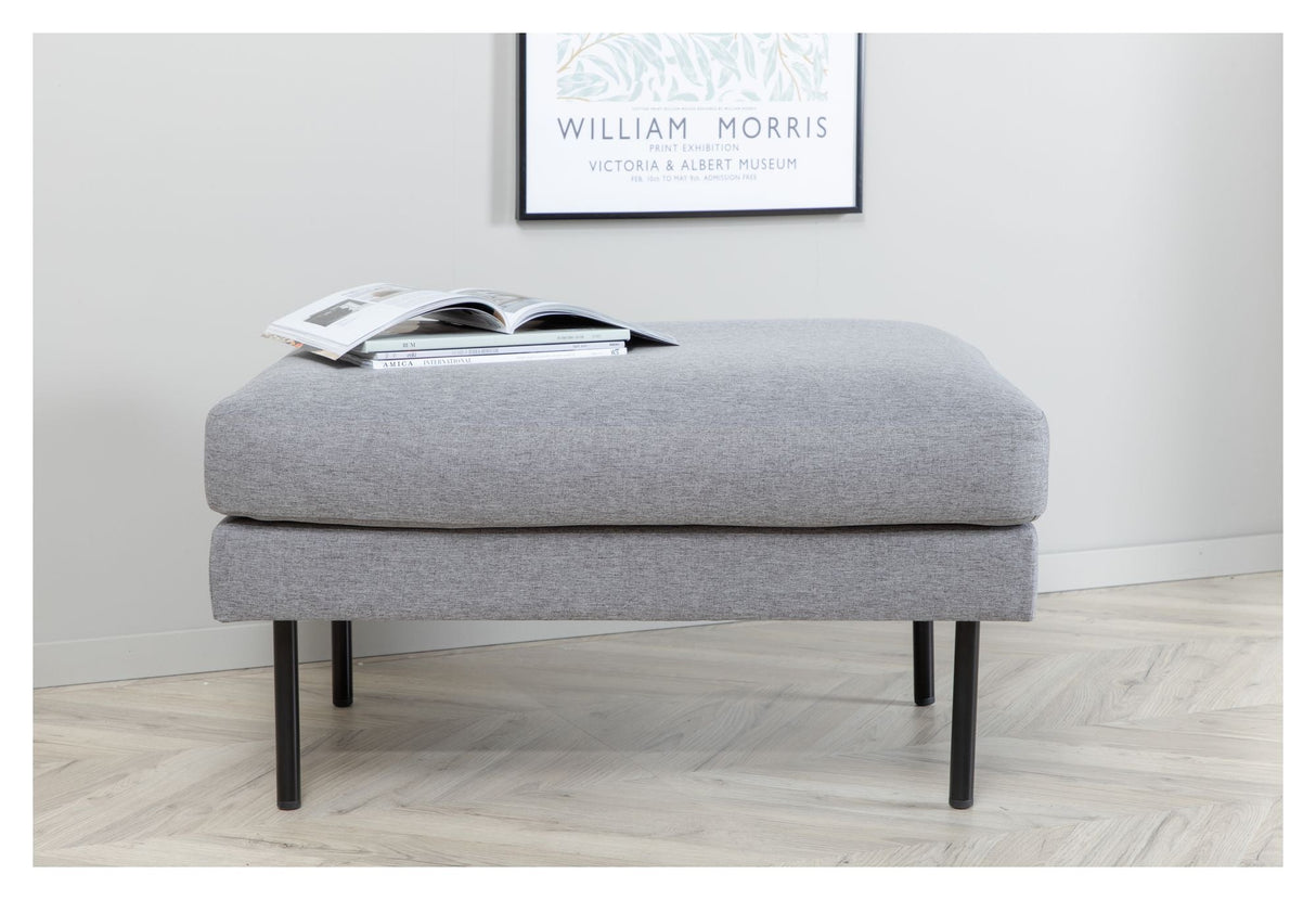 Zoom Ottoman, Steel Grey Velvet